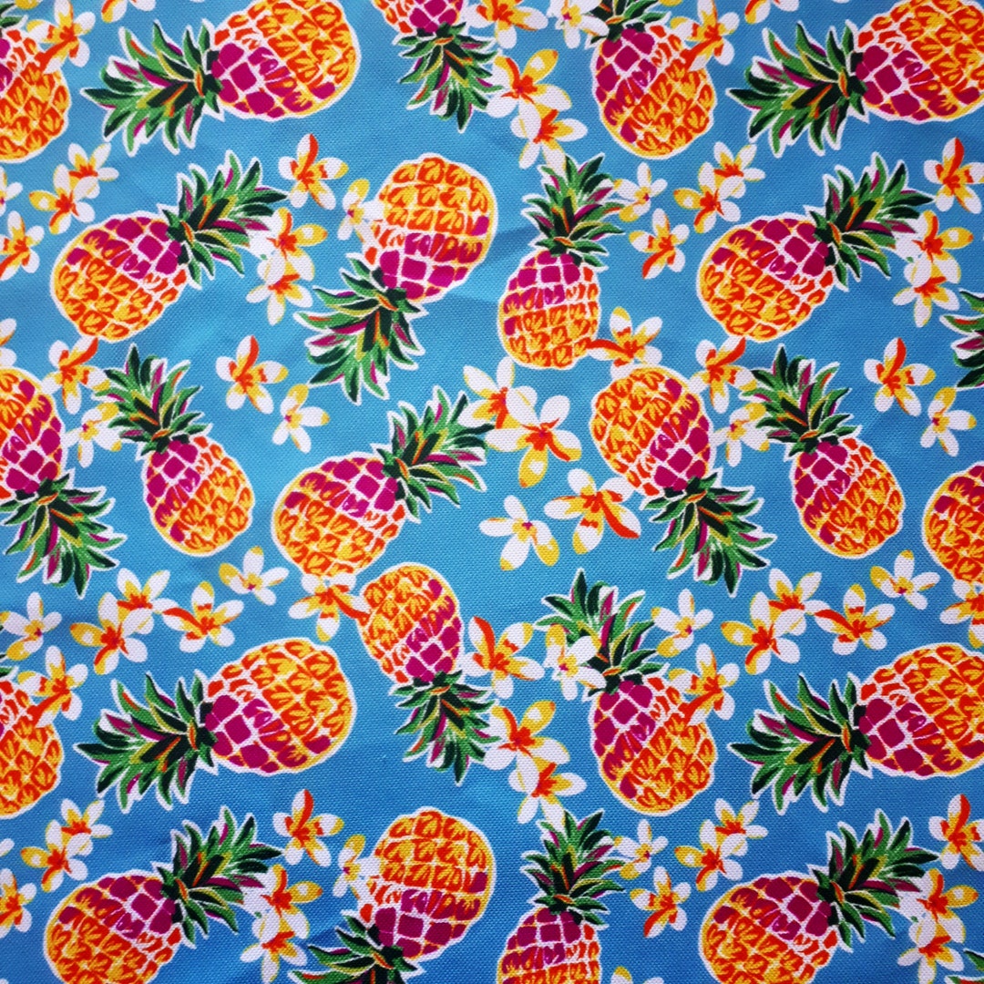 Pineapple Fabric by the Yard Upholstery, Summer Pineapple Flower