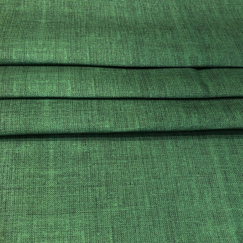 Emerald Green Linen Pattern Upholstery Fabric Green - Etsy