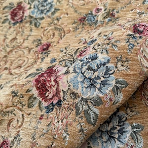 Mustard Brocade Upholstery Fabric, by the yard vintage fabric, home decor curtain sofa fabric,damask style fabric