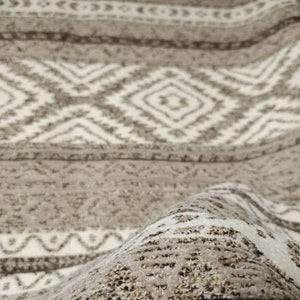 Beige kilim aztec ethnic fabric, bohemian tribal southwestern turkish upholstery fabric for chair sofa couch, cushion reupholstery