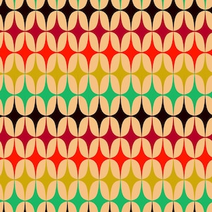 Retro Bohemian 1950s 1960s 1970s Orange geometric fabric by the yard upholstery fabric, sewing fabric, DIY fabric