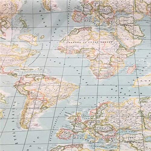 Map Fabric by the Yard Upholstery World Atlas Globe Map Etsy