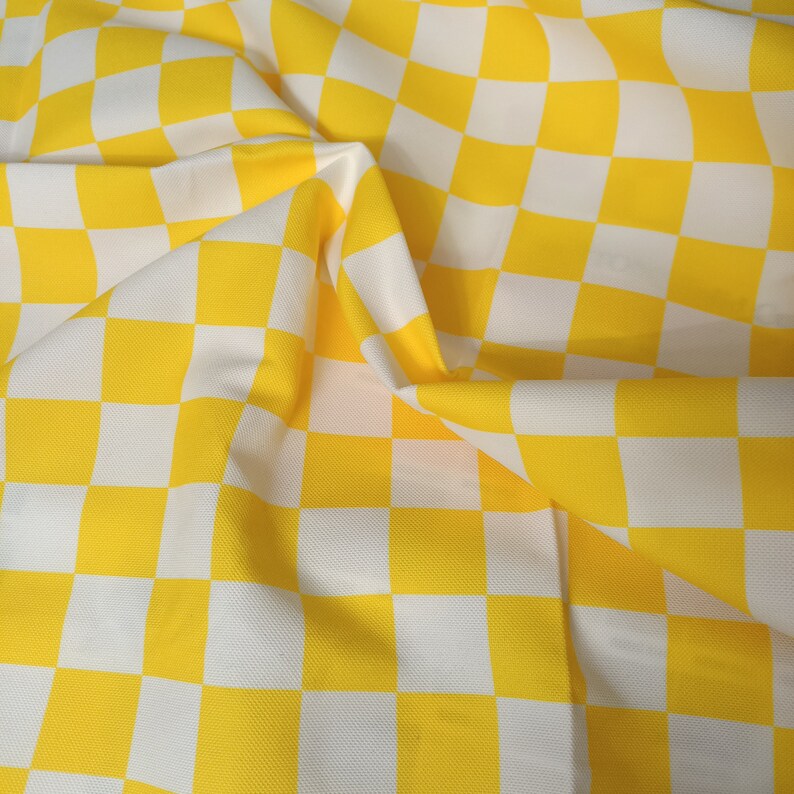 Yellow Check Fabric Upholstery Fabic by the Yard Chair Etsy