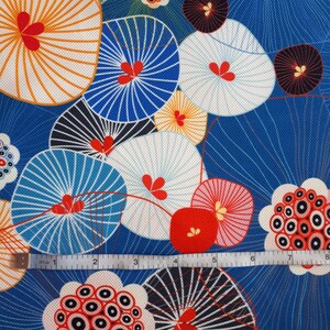 Mushroom Japanese upholstery fabric, blue modern fabric, Diy project fabric, modern circle fabric by the yard drapery fabric, chair fabric image 4