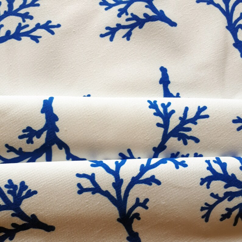 Blue Coral print fabric ocean sea marina theme fabric marine Etsy
