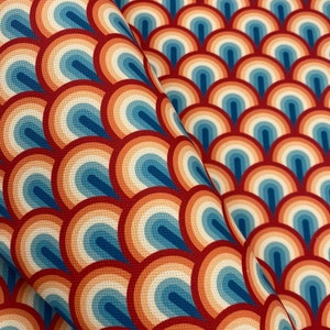 Retro fabric, 1960s 1970s upholstery, mid century fabric for home decor, curtain, table cloth, cushion, craft project