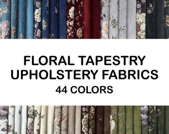 Floral vintage fabric, tapestry woven fabric, by the yard upholstery fabric for chair sofa curtain cushion bench fabric