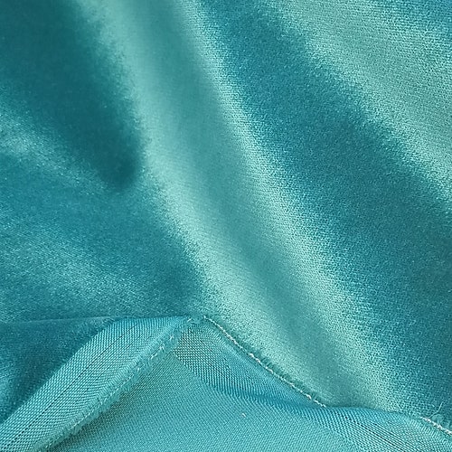 Velours turquoise par mètre, ameublement en velours turquoise, tissu d'oreiller turquoise, tissu d'ameublement velours turquoise