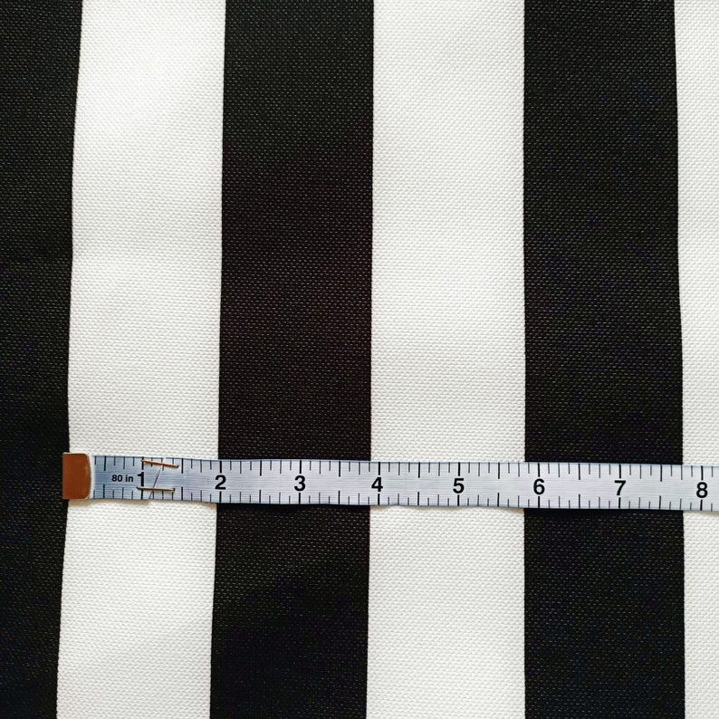White Black Striped Fabric by the Yard for Upholstery Etsy