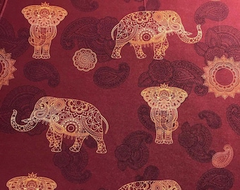 Elephant fabric, indian ethnic upholstery fabric, curtain fabric, chair fabric, sofa fabric, bench fabric, DIY fabric, bag fabrics