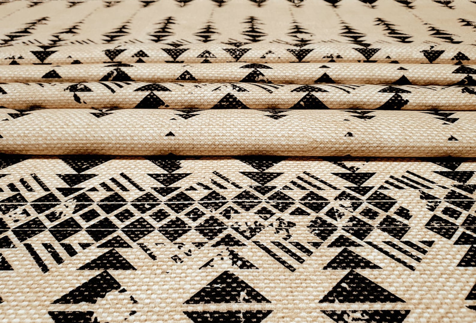 Tribal Aztec Fabricupholstery Burlap Jute Look Fabric - Etsy