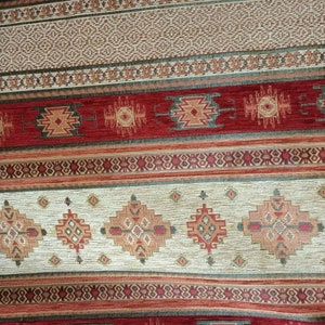 Tribal Turkish Aztec boho fabric, southwestern kilim  upholstery fabric for chair sofa couch, cushion reupholstery