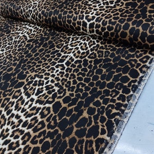 Leopard Stoff, Animal Print Stoff, Baumwollcanvas Dekostoff für Kissen, Stuhl, Sofa, Vorhangstoff, Vorhang, Baumwolle