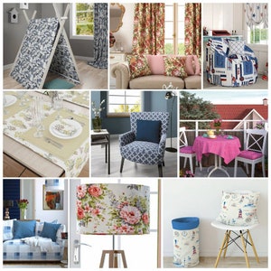 Floral colorful fabric by the yard for upholstery, curtain, home textile , chair sofa lamp shades fabric image 9