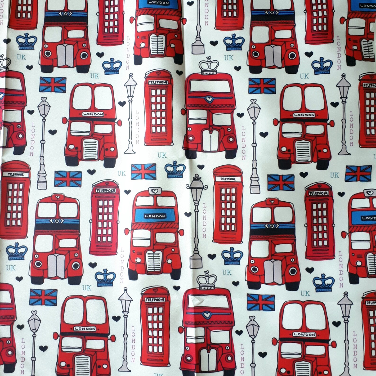 London bus fabric London telephone England themed fabric Etsy