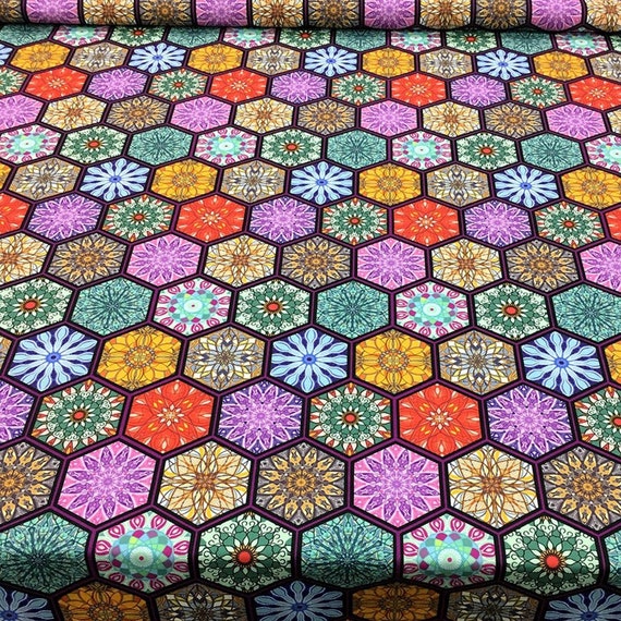 Traditional Design Fabric With Authentic Moroccan Pattern Purple