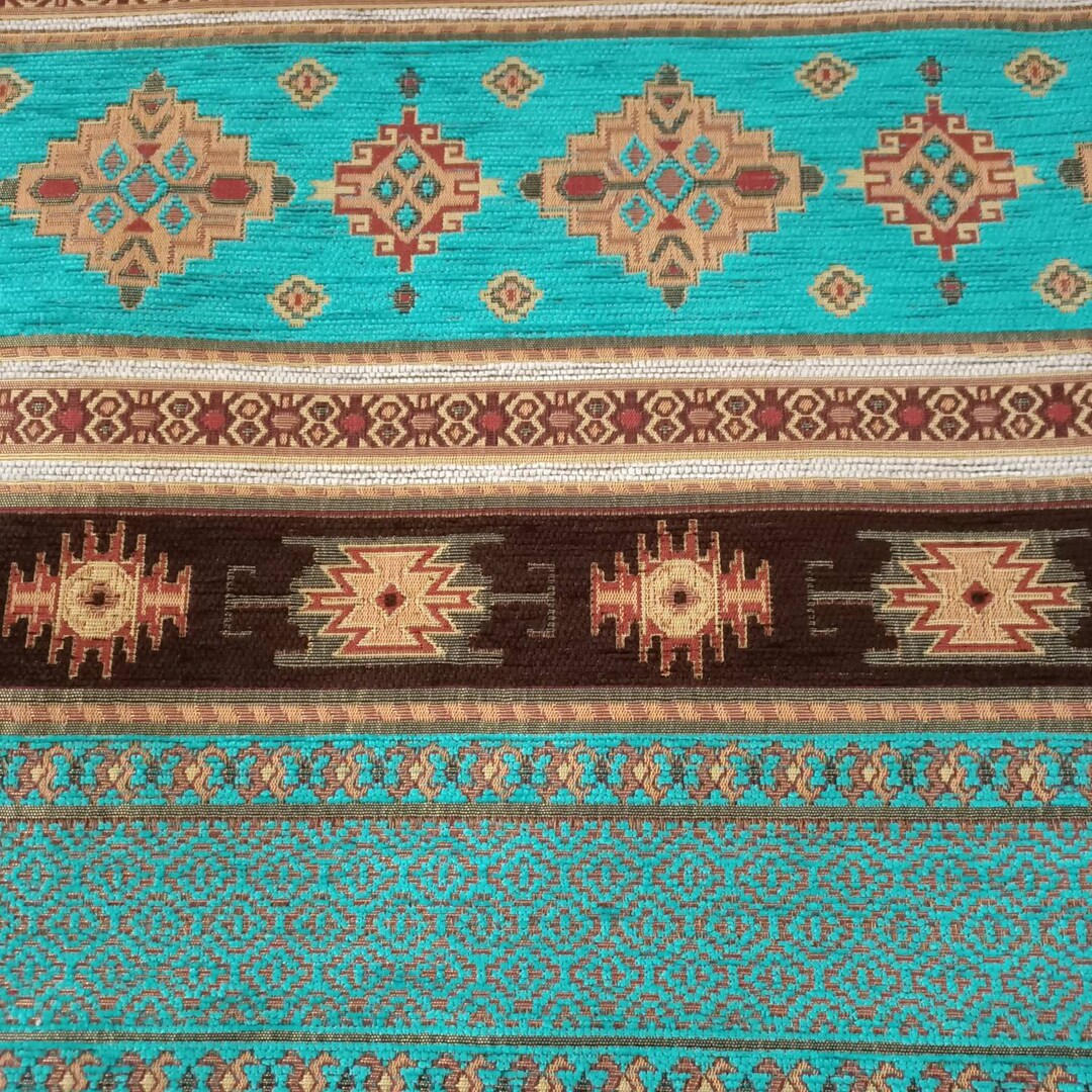 Tribal Turkish Aztec Boho Fabric, Southwestern Kilim Upholstery Fabric ...