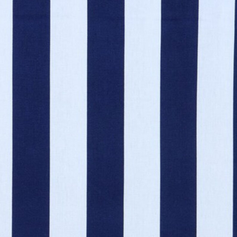 Navy Striped Cotton Duck Canvas Fabric Indoor Outdoor Etsy