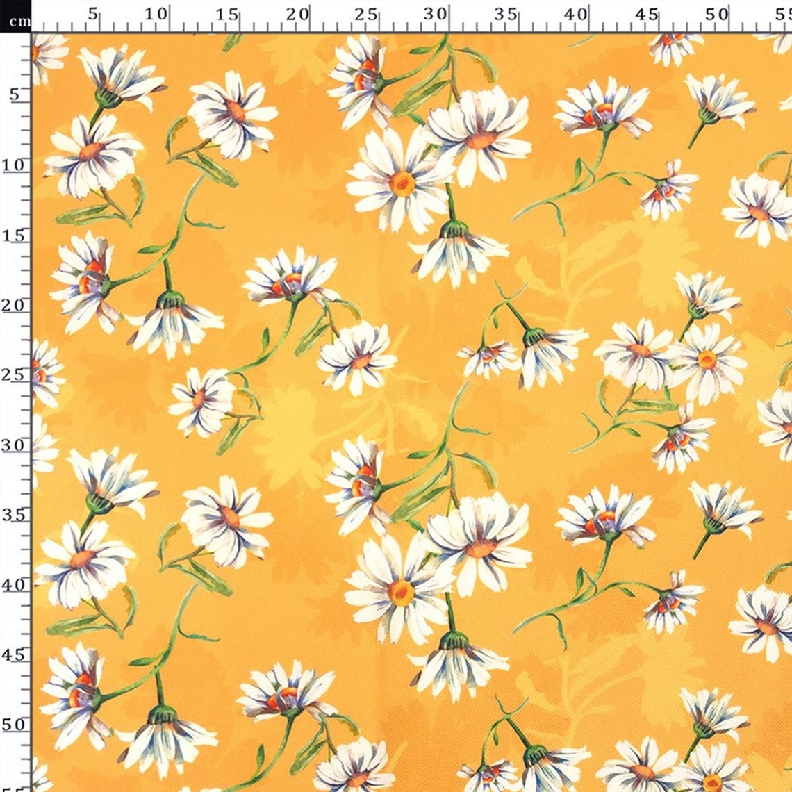 Daisy print fabric by the yard yellow upholstery fabricdaisy Etsy