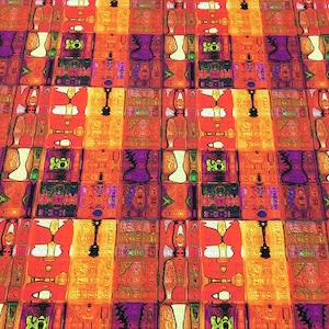 Red Yellow Modern Art Abstract Upholstery Fabric by the Yard for Ethnic ...