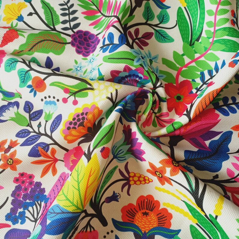 Floral colorful fabric by the yard for upholstery, curtain, home textile , chair sofa lamp shades fabric image 6