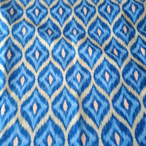 Ikat Blue turquoise gray fabric, upholstery curtain fabric, turquoise blue ikat fabric by the yard, modern ikat watercolor home decor