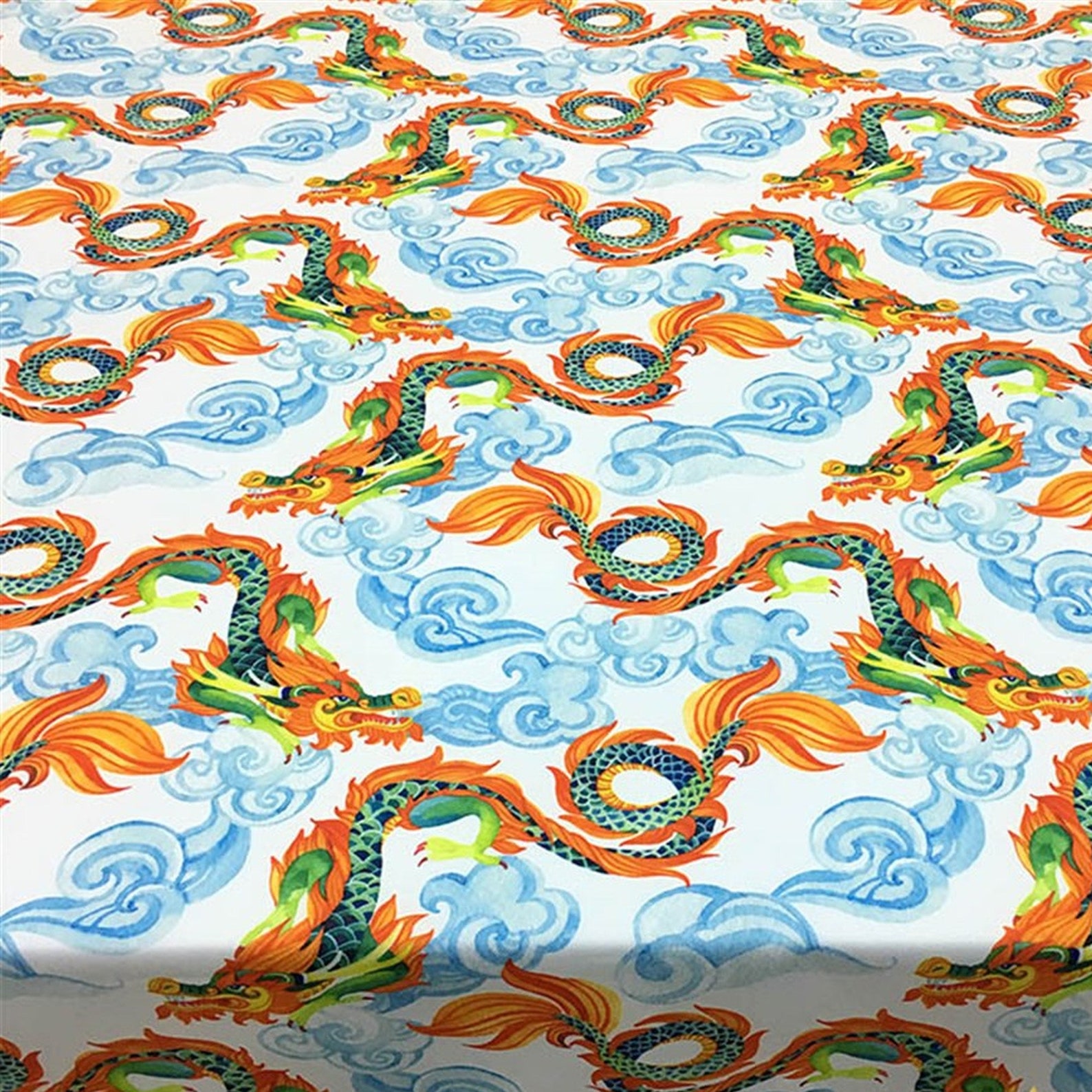 Dragon fabric dragon by the yard fantastic certain Green Etsy