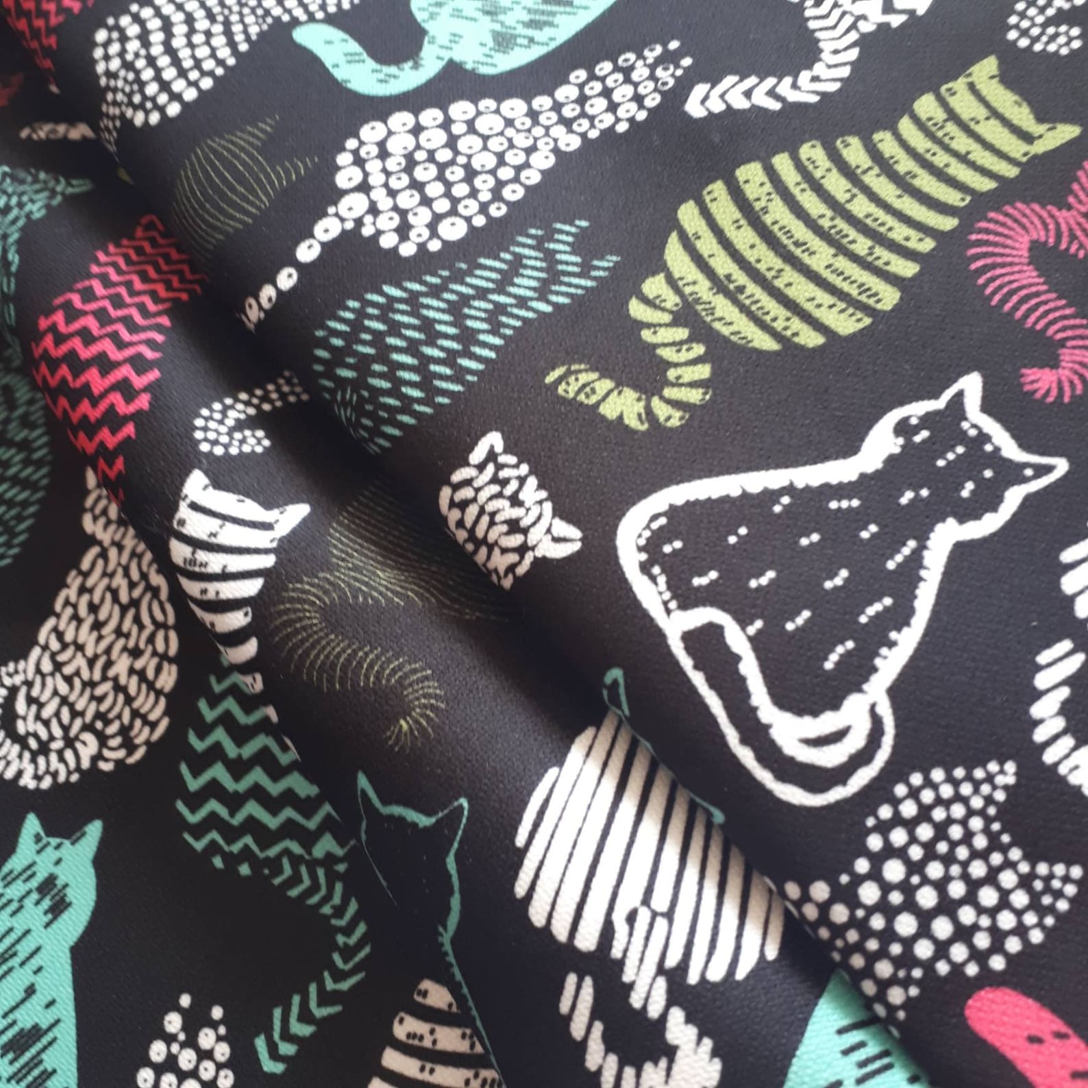 Cat Fabric by the Yard Pop Art Cat Upholstery Fabric Kitten - Etsy