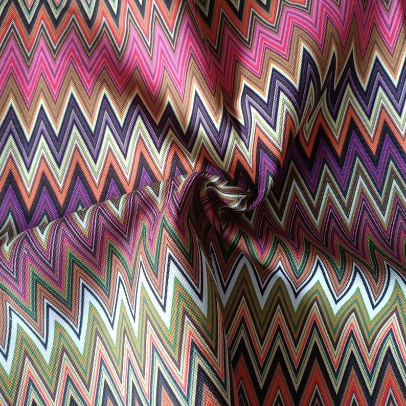 Geometric Colorful Modern Zig Zag Pattern Fabricherringbone - Etsy