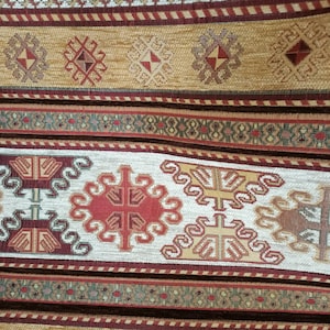 Bohemian fabric, Tribal Turkish Aztec kilim fabric, southwestern kilim upholstery fabric for chair sofa couch, cushion reupholstery