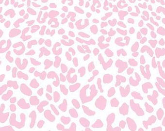 Pink Leopard Fabric, Cheetah Animal Print upholstery fabric, curtain, DIY, lamp shades, chair, sofa, bench, by the yard fabric