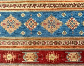 Turkish kilim upholstery fabric, home textile Aztec, southwestern fabric for chair sofa, couch, cushion, pouf