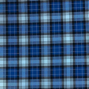 Blue Plaid fabric, plaid upholstery, blue navy fabric, couch fabric, curtain fabric, sofa fabric, DIY fabric, by the yard plaid