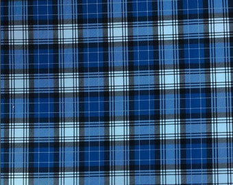 Blue Plaid fabric, plaid upholstery, blue navy fabric, couch fabric, curtain fabric, sofa fabric, DIY fabric, by the yard plaid