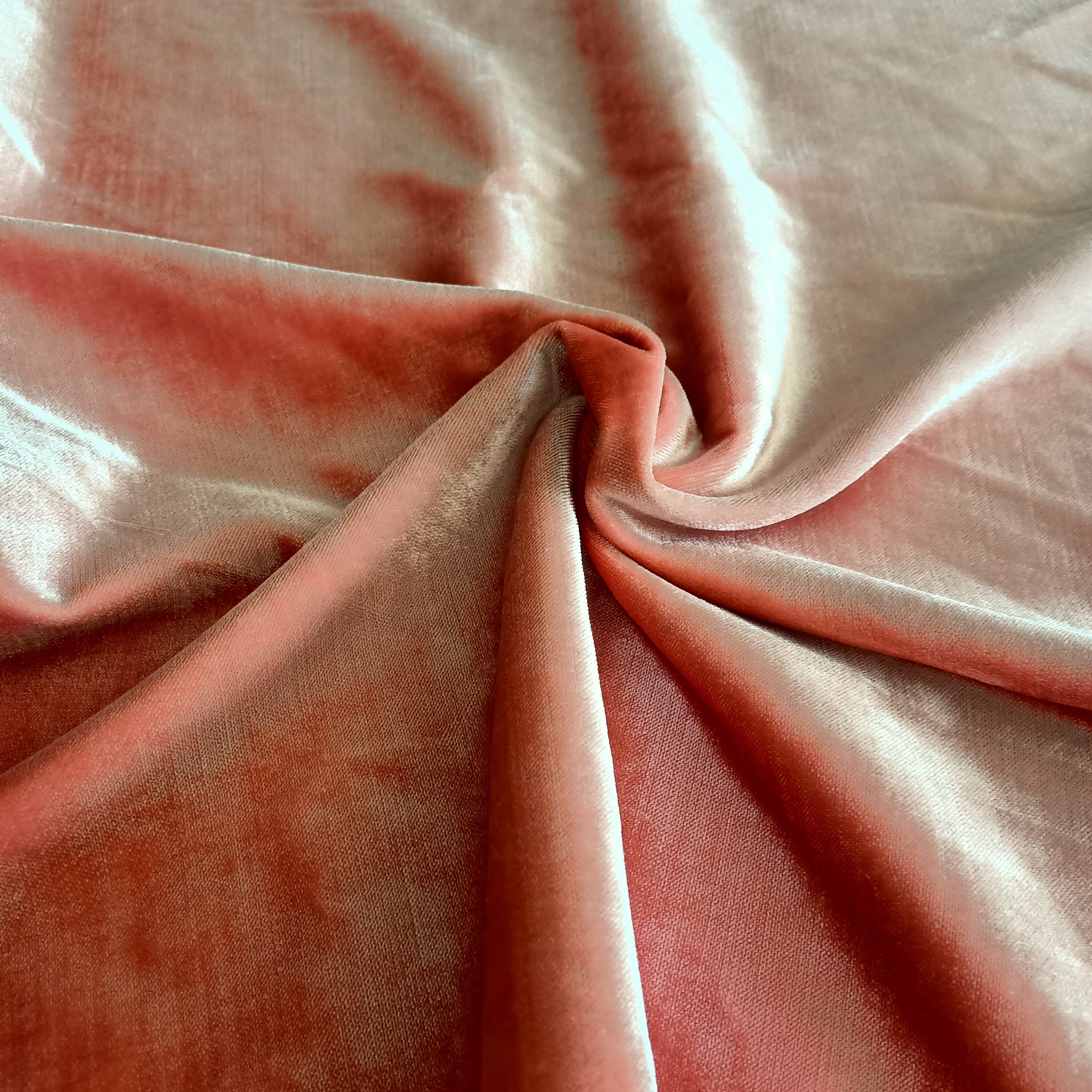 Coral Pink Velvet Fabric by the Yard Light Pink Upholstery Etsy