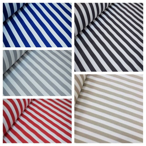 Striped Cotton Canvas Fabric by the Yard for Furnishings Etsy