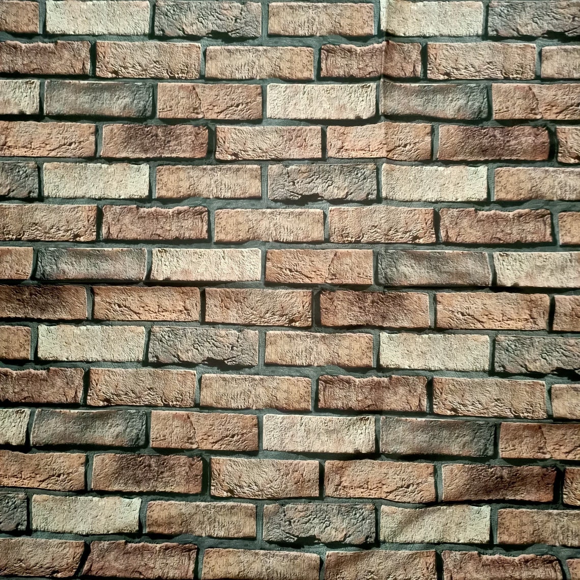 Brick wall fabric orange brick pattern fabric natural modern Etsy