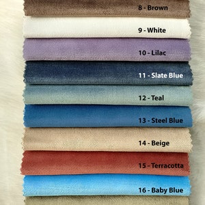 VELVET fabric, upholstery fabric for chair, sofa, velvet curtain, Bed Upholstery, pillow Fabric, pouf fabric, 38 Colors
