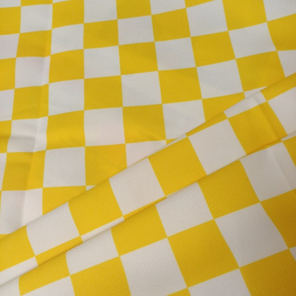 Yellow Check Fabric, upholstery fabic, by the yard chair fabric, curtain fabric, ckecker geometric fabric for home textile