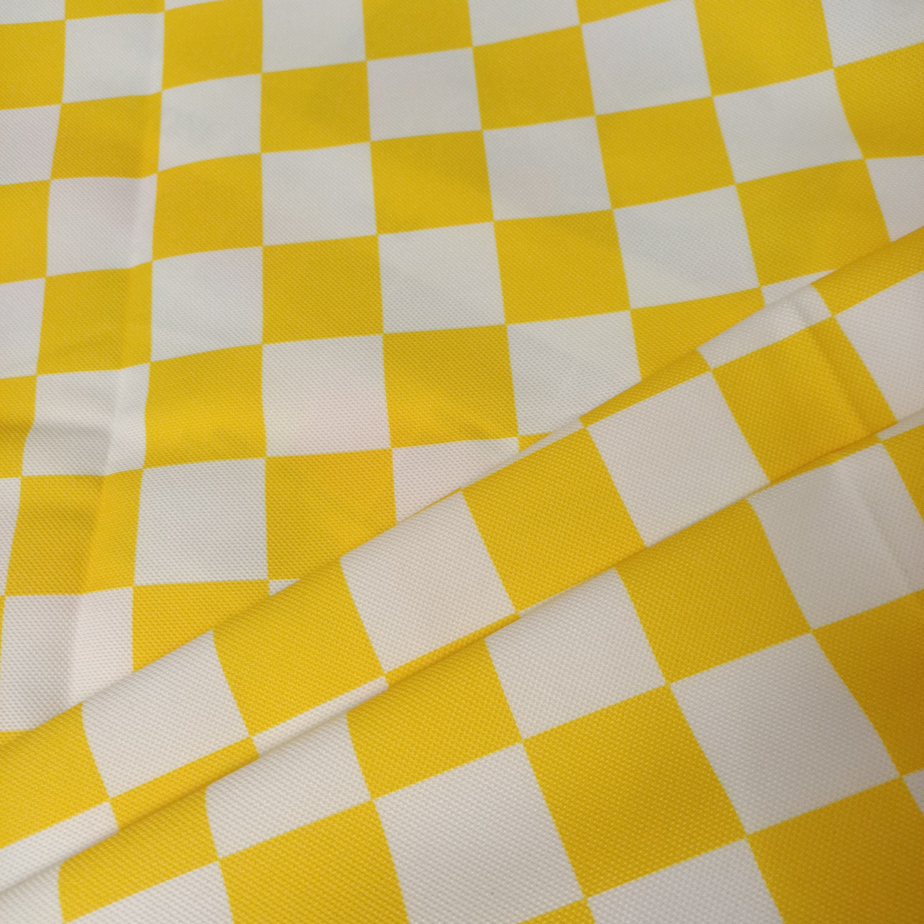 Yellow Check Fabric Upholstery Fabic by the Yard Chair Etsy
