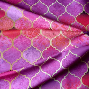 Pink Moroccan ogee fabric fabric, Pink fuchsia  modern fabric, morroccan upholstery, moroccan home textile, ethnic decor