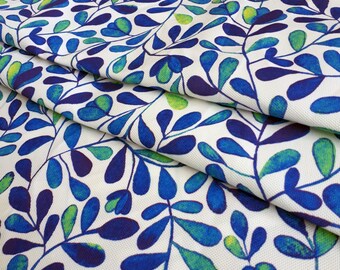 Blue leaf upholstery fabric, turquoise blue curtain craft fabric, lamp shades fabrics,chair fabric