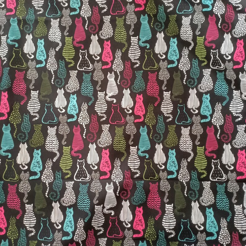 Cat Fabric by the Yard Pop Art Cat Upholstery Fabric Kitten Etsy UK