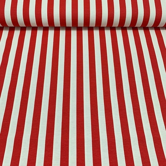 Optimisme Hurtigt læser Red White Stripe Canvas Fabric by the Yard Cotton Striped - Etsy