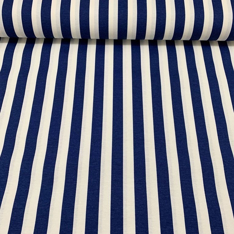 Navy and white curtain fabric deals