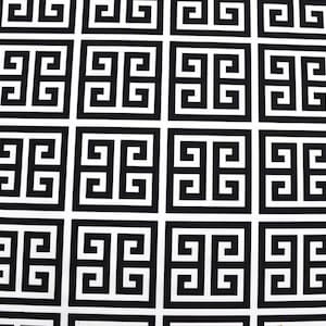 Griechischer Schlüssel Schwarz-Weißer Stoff für griechischen Schlüssel Kissen, Kissen, Tischläufer, Taschen, Heimtextilien, Taschen, Schlüsselvorhang