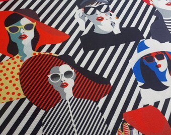 lady girl by the yard fabric, city metropolis woman print fabric for curtain, for upholstery, handbag fabric, Fabric for upholstery
