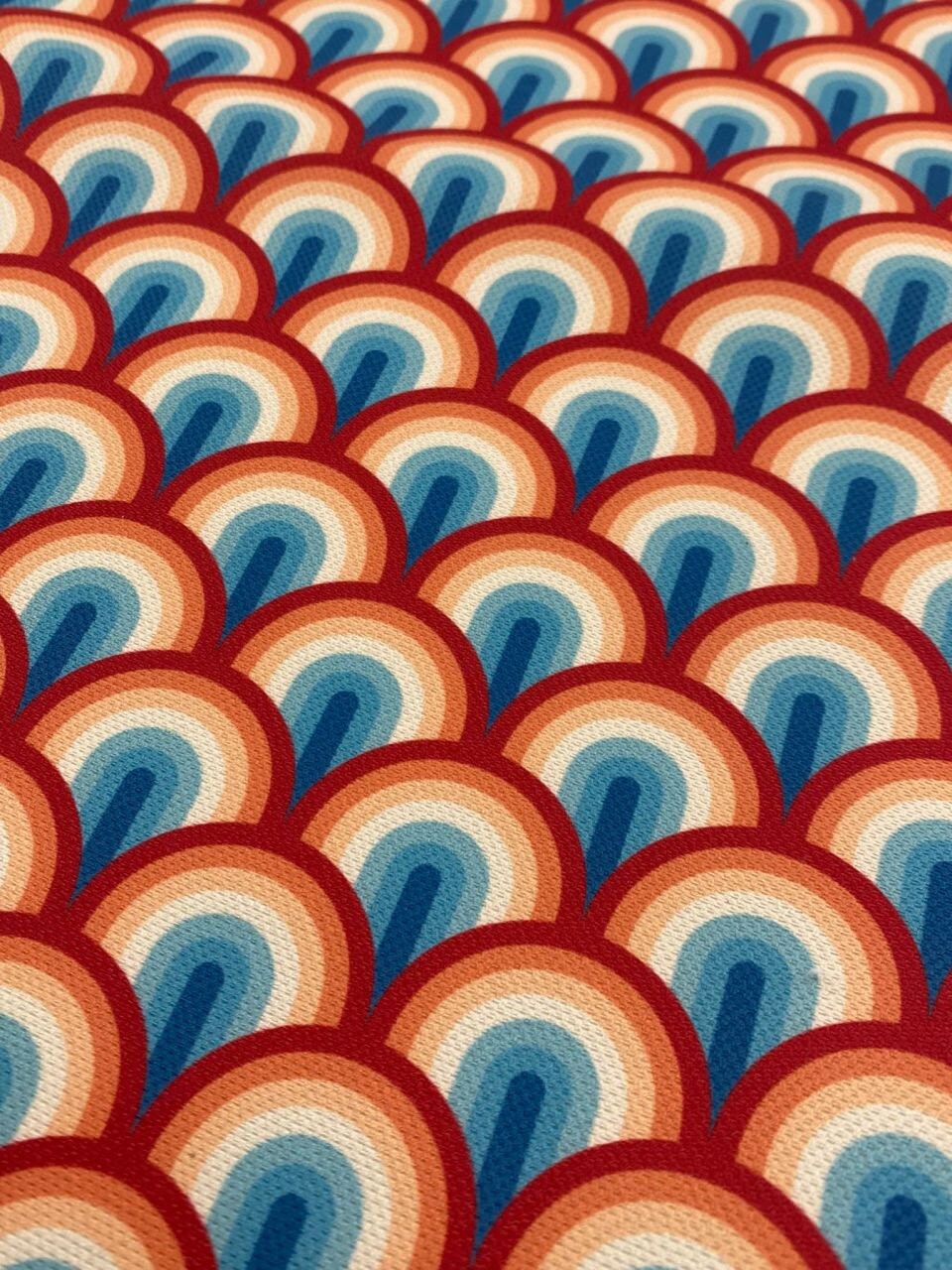 1点物⭕️お安く!◎Custom vintage fabric◎FLEX 8.7 Retro Fabric, 1960s 1970s Upholstery, Mid Century Fabric for Home