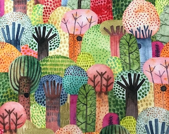 Tree fabric, Forest fabric, Jungle fabric, upholstery fabric, by the yard fabric, green fabric, chair fabric, cushion fabric, curtain fabric