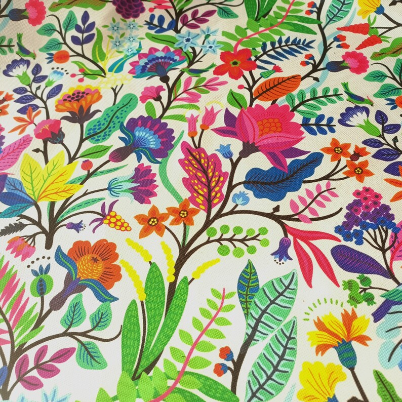 Floral colorful fabric by the yard for upholstery, curtain, home textile , chair sofa lamp shades fabric image 3